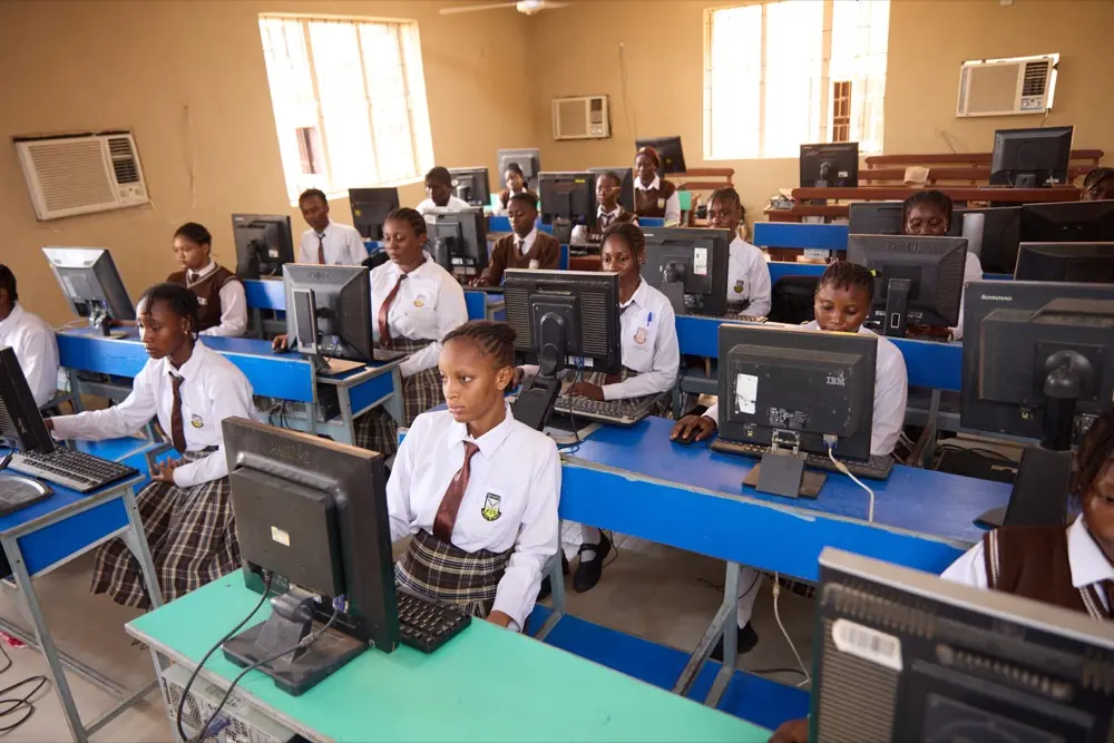 Students working at computers in the Life Baker CBT and ICT centre