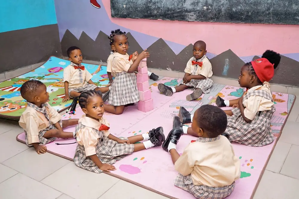 Children in the soft-play area of the Early Years room