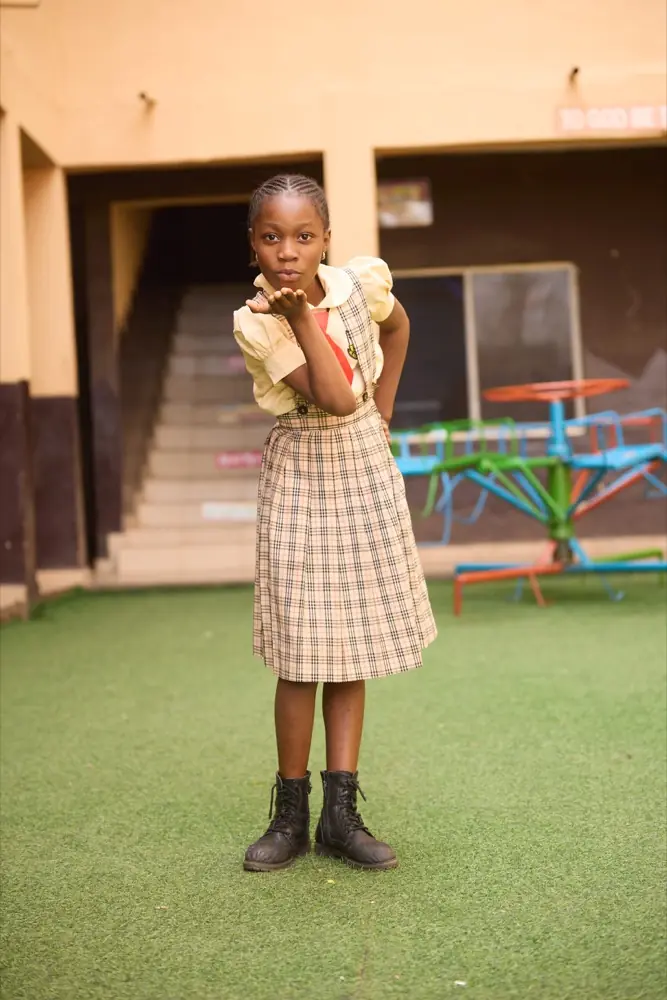 A pupil on the primary play area