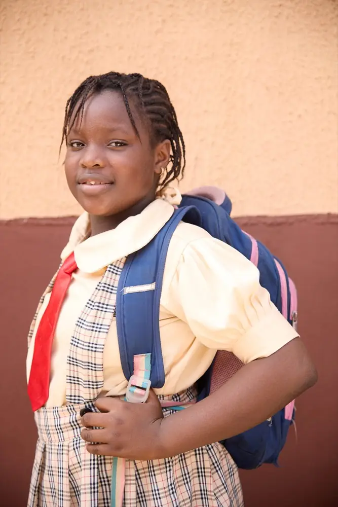 A primary pupil in Life Baker uniform