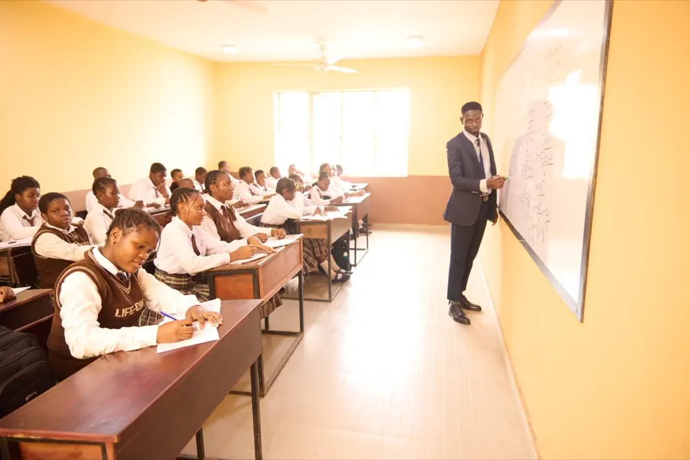 A lecture hall in use